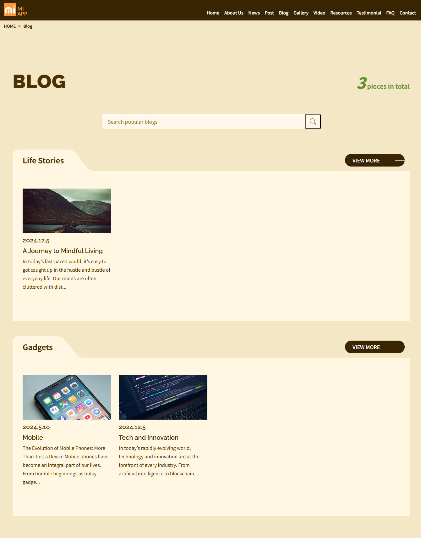 Blog Category List