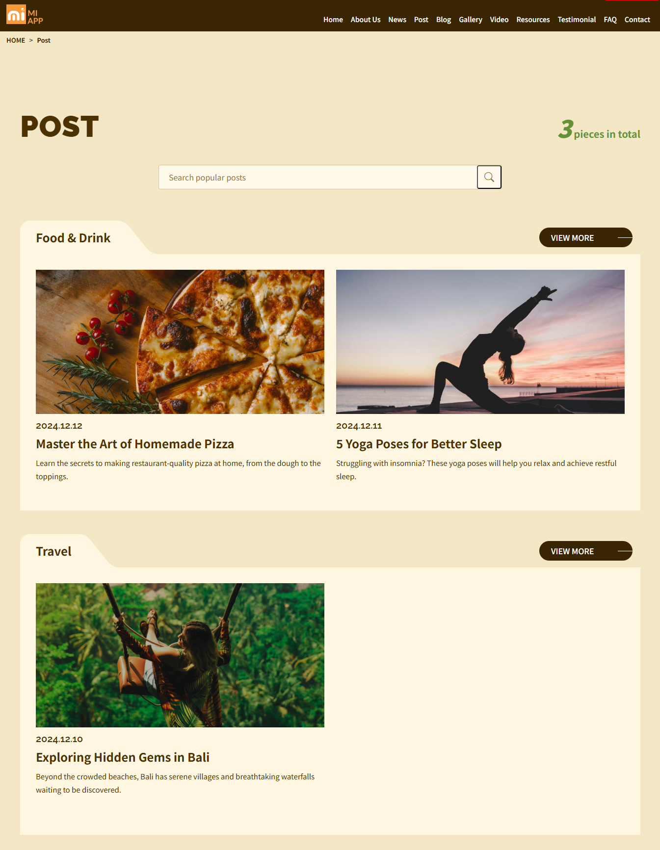 Post Category List