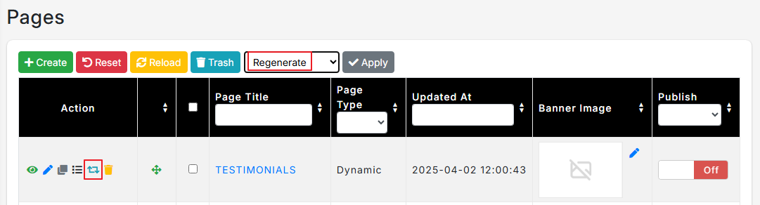 Regenerate block