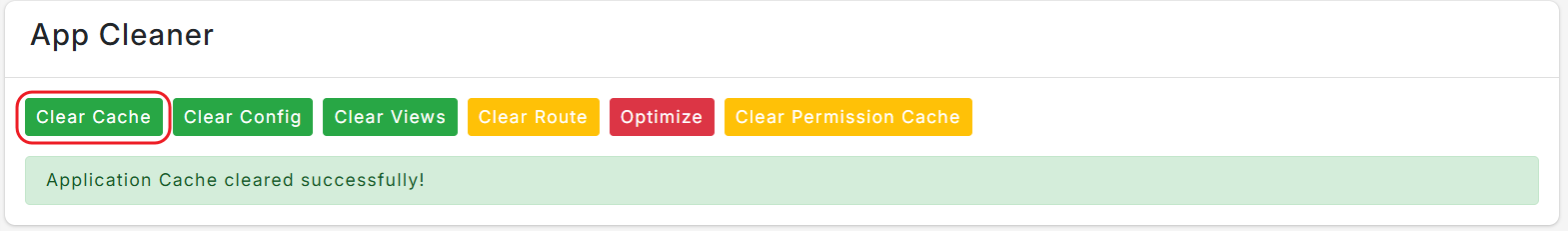 Clear Cache