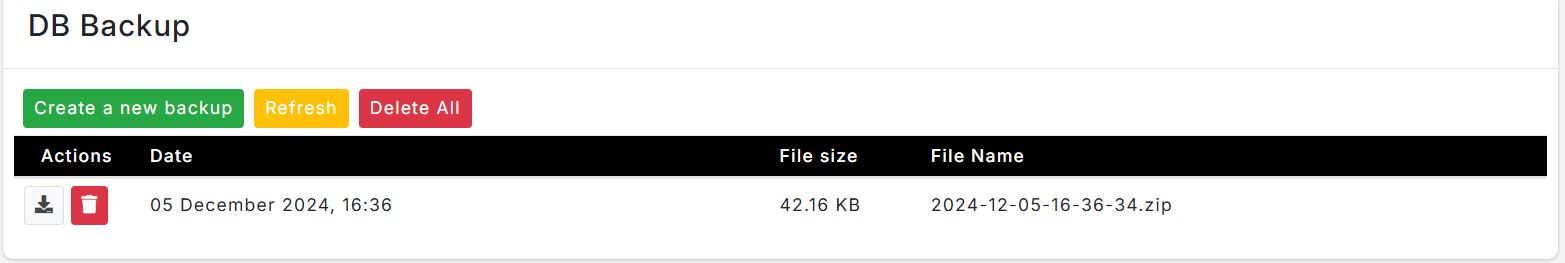 DB Backup