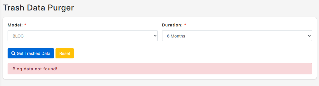 Trash Data Purger Log