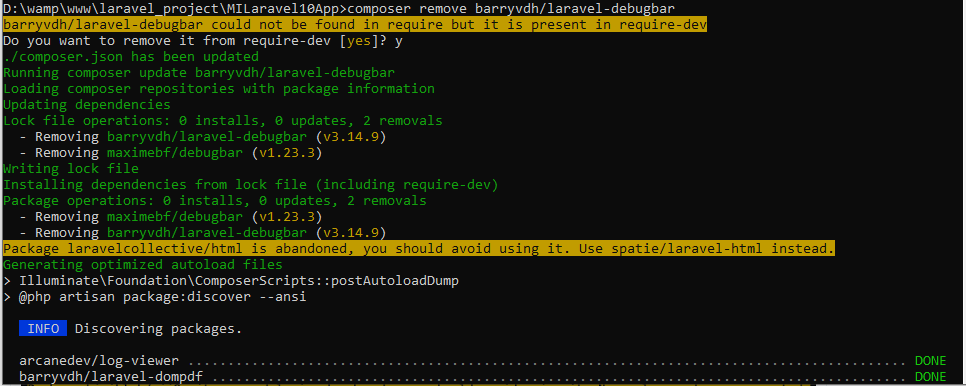 Remove package