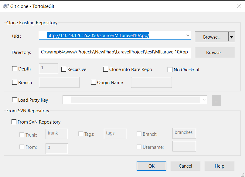 Git Clone Dialog