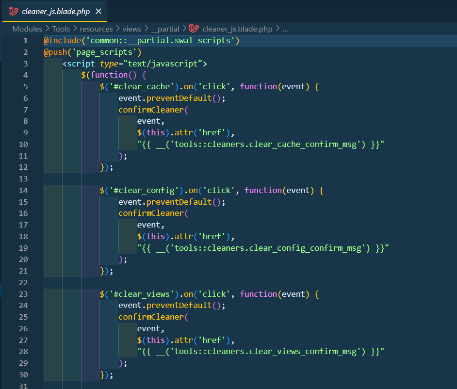 Add js code for tools